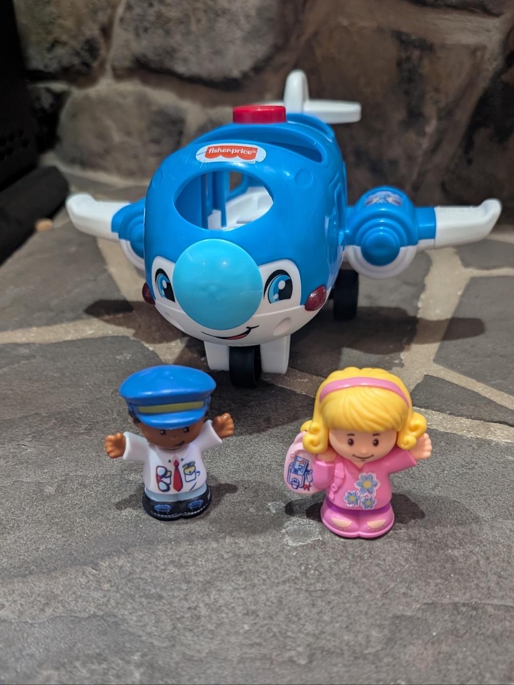 Mattel Fisher-Price Little People Blue and White Play Plane with Figures